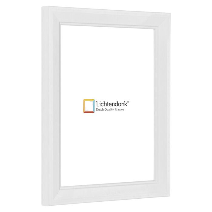 Fotolijst - Landelijke Stijl - Wit met zichtbare houtnerf - Fotomaat 11x15 - Helder glas - Art.nr. 1055001311152