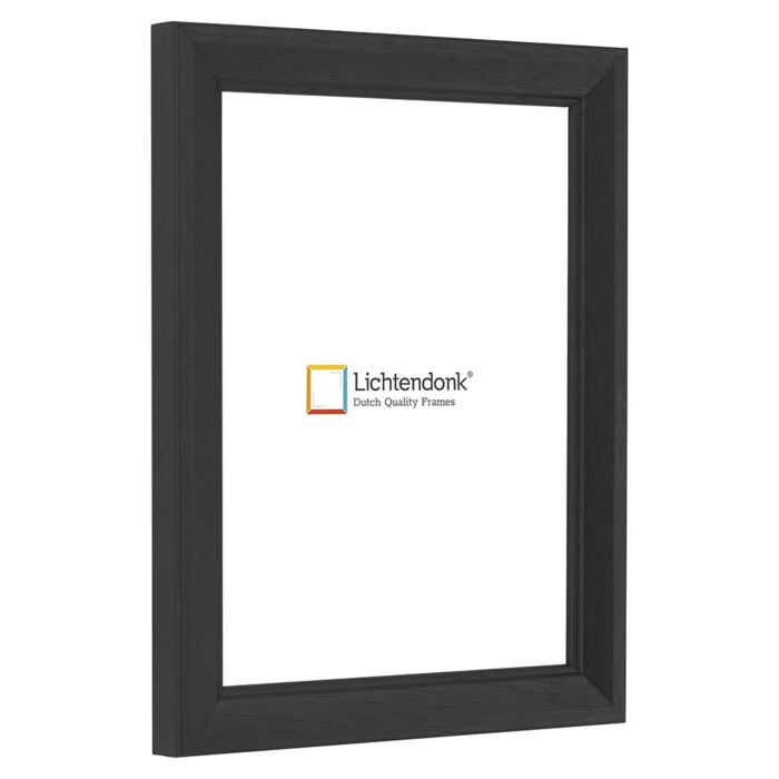 Fotolijst - Landelijke Stijl - Zwart met zichtbare houtnerf - Fotomaat 40x40 - Helder glas - Art.nr. 1055001240402